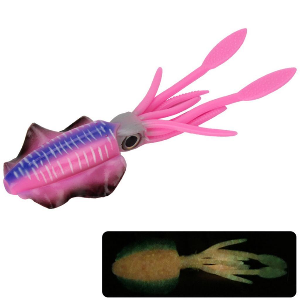 Luminous Soft Artificial Squid Skirt Lure Saltwater Fishing Tackles 15cm