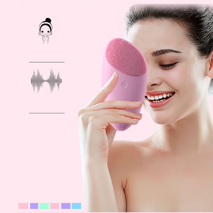 Máy rửa mặt mini - Máy massage mặt sạc điện bằng silicon làm sạch lỗ chân lông đánh bay mụn đầu đen S0-8800 ( Màu ngẫu nhiên )