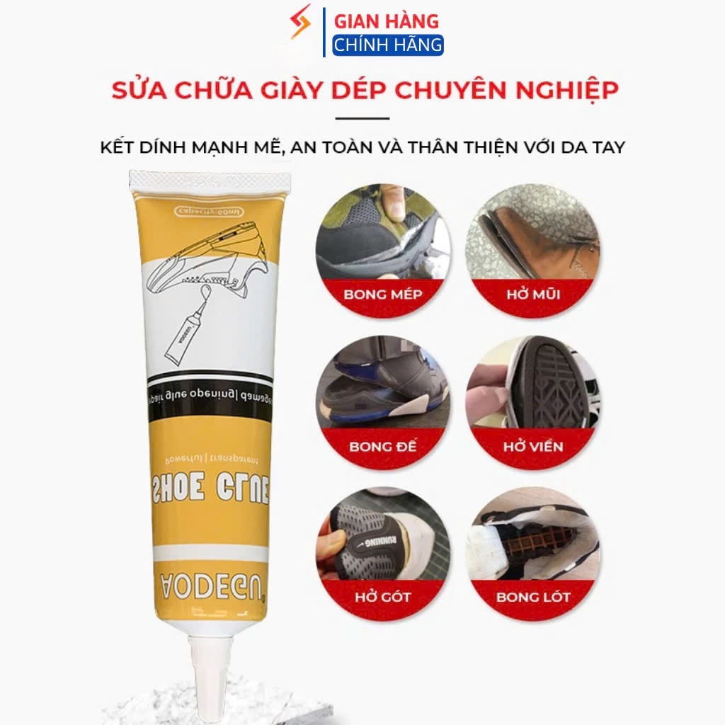 Keo dán giày bền chặt, chống thấm hiệu quả. thiết kế nhỏ gọn, tiện lợi
