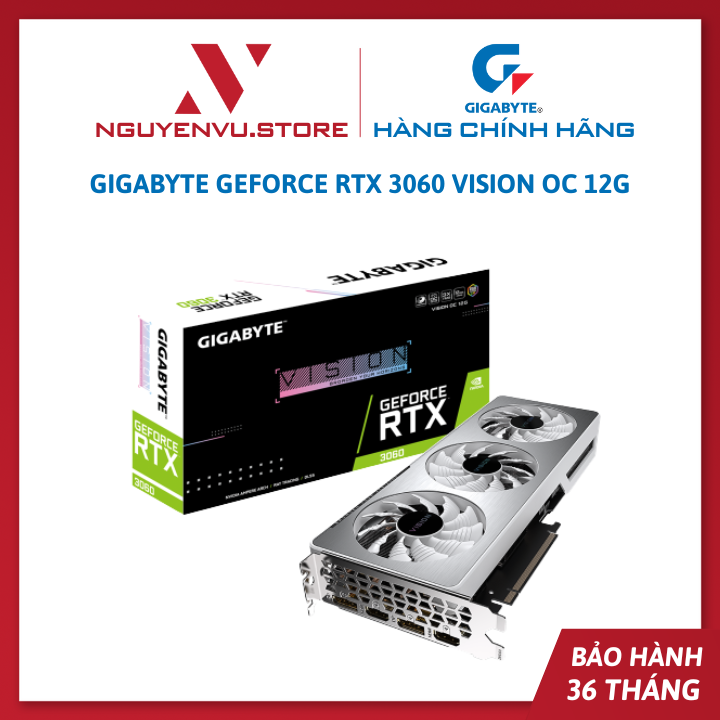 Card màn hình GIGABYTE GeForce RTX 3060 Vision OC 12G - Hàng Chính Hãng