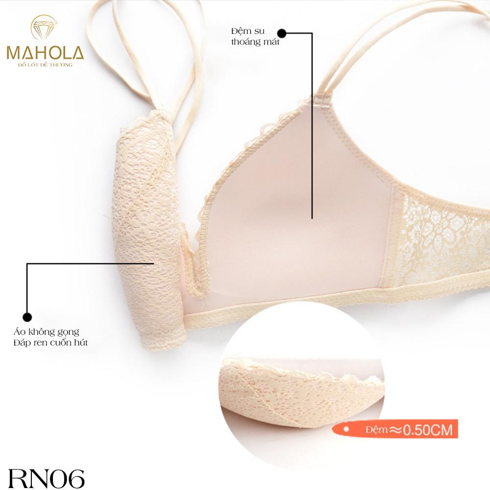 Áo lót mỏng nữ đúc su ren Mahola RN06