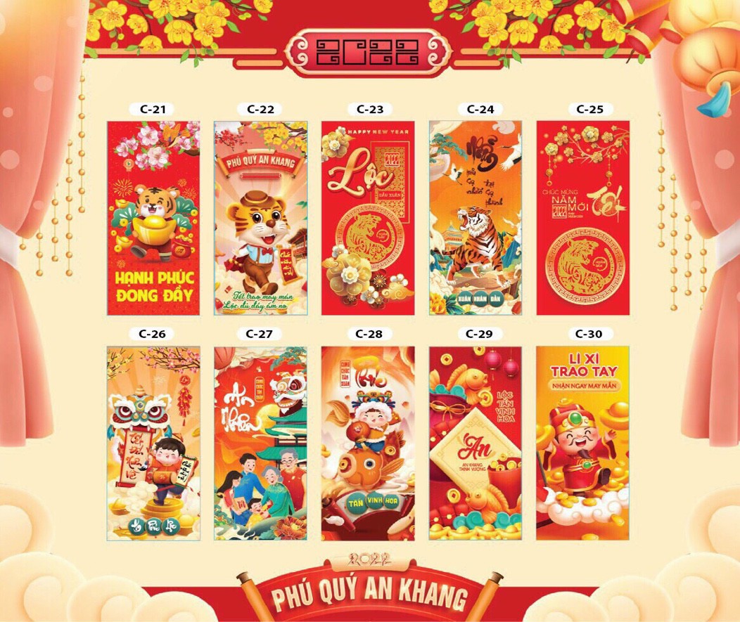 Combo 50 100 Bao Lì Xì 2022 - Nhâm Dần