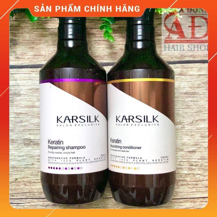 BỘ DẦU GỘI XẢ HẤP Ủ PHỤC HỒI TÓC KARSILK KERATIN REPAIRING MỀM MƯỢT SẠCH GÀU 800ML