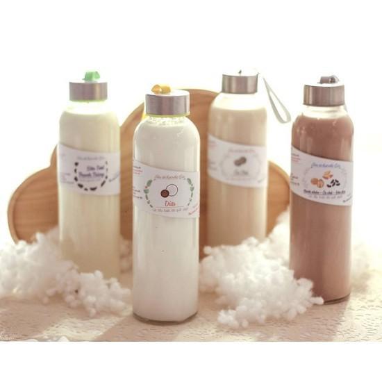 Combo 5 Bình Nước Thủy Tinh, Chai Detox Có Dây Xách 500ml