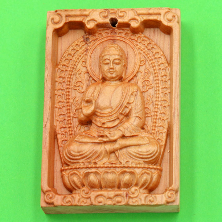 Mặt gỗ hoàng đàn Phật A Di đà MGPBM7 - Phật bản mệnh tuổi Tuất, Hợi - Phù hộ độ trì, đem lại may mắn, bình an