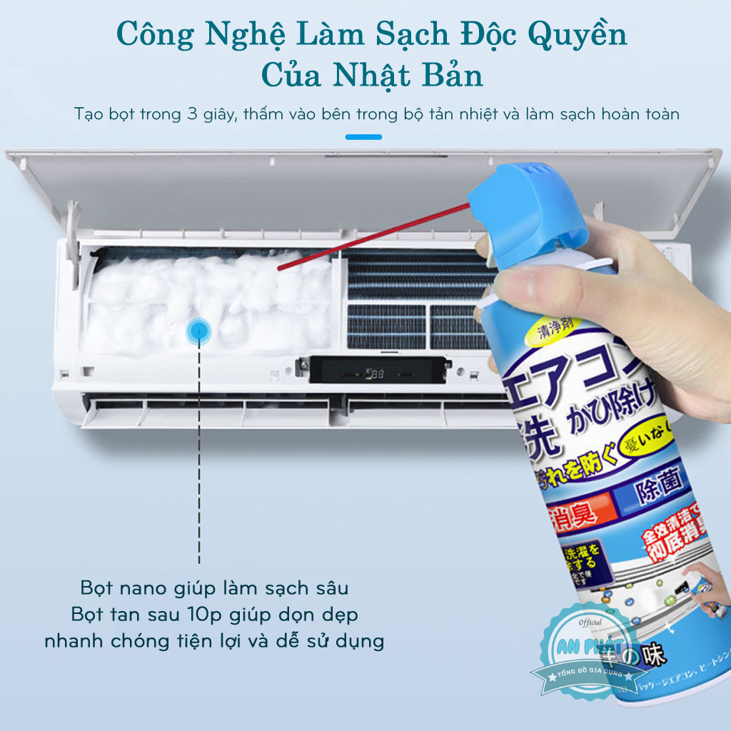 Chai Xịt Vệ Sinh Máy Lạnh, Điều Hòa Nhật 520ml