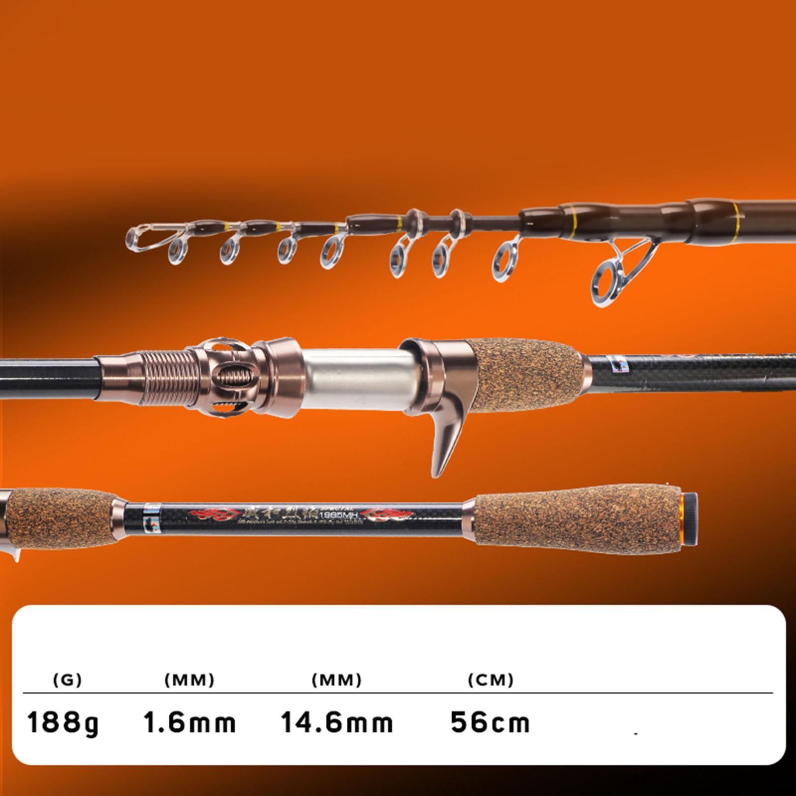 Fishing Rod, Carbon Fiber Casting Fishing Rod Lightweight Fly Fishing Rod for Bass Trout, Freshwater, Lure Fishing, Bass, Salmon