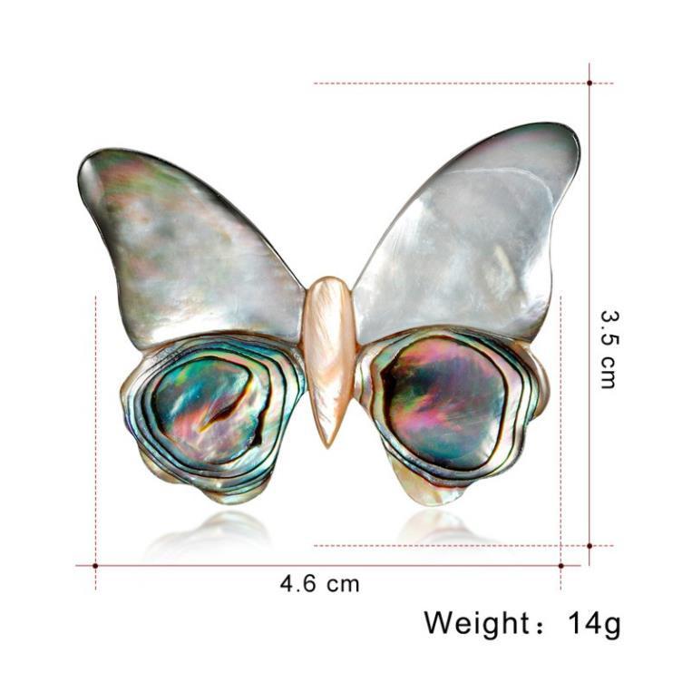 Cài áo thời trang cánh bướm chất liệu ốc sừng lạ mắt GC197