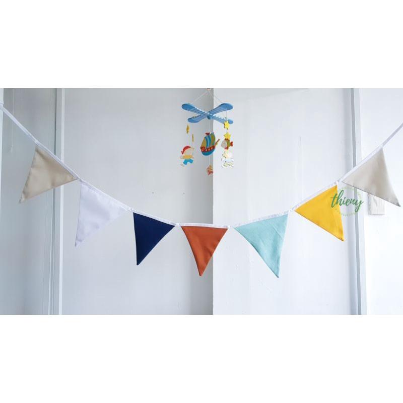 Dây cờ tam giác vải phong cách Scandinavi, dài 2,2m trang trí Decor Sinh nhật - Flag Garland