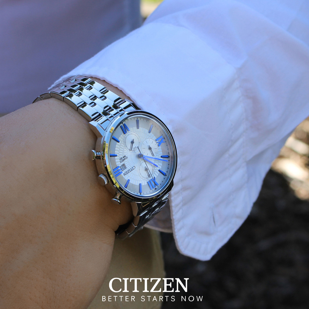 Đồng Hồ Nam Citizen Dây Thép Không Gỉ AN3610-71A - Mặt Trắng