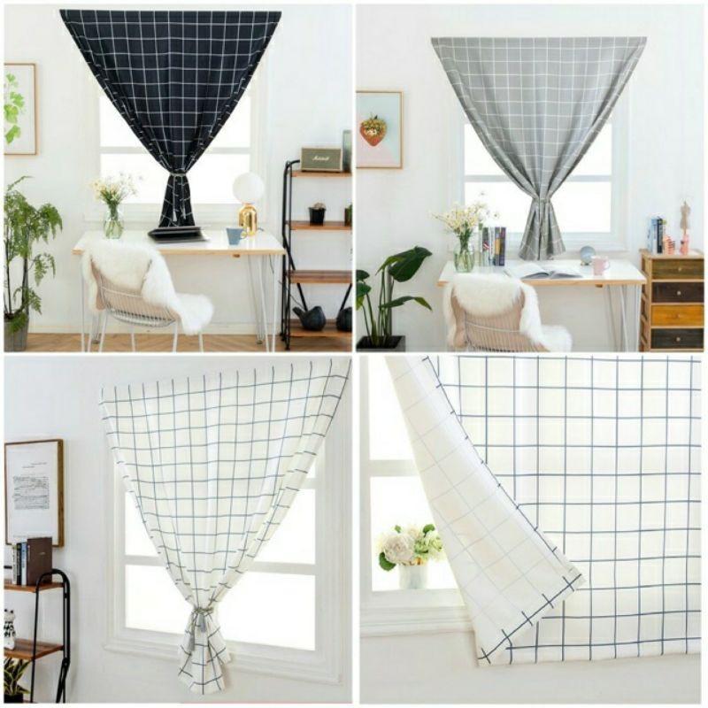 Rèm Canvas Dán Tường Không Cần Thanh Treo, Họa Tiết Hình Học
