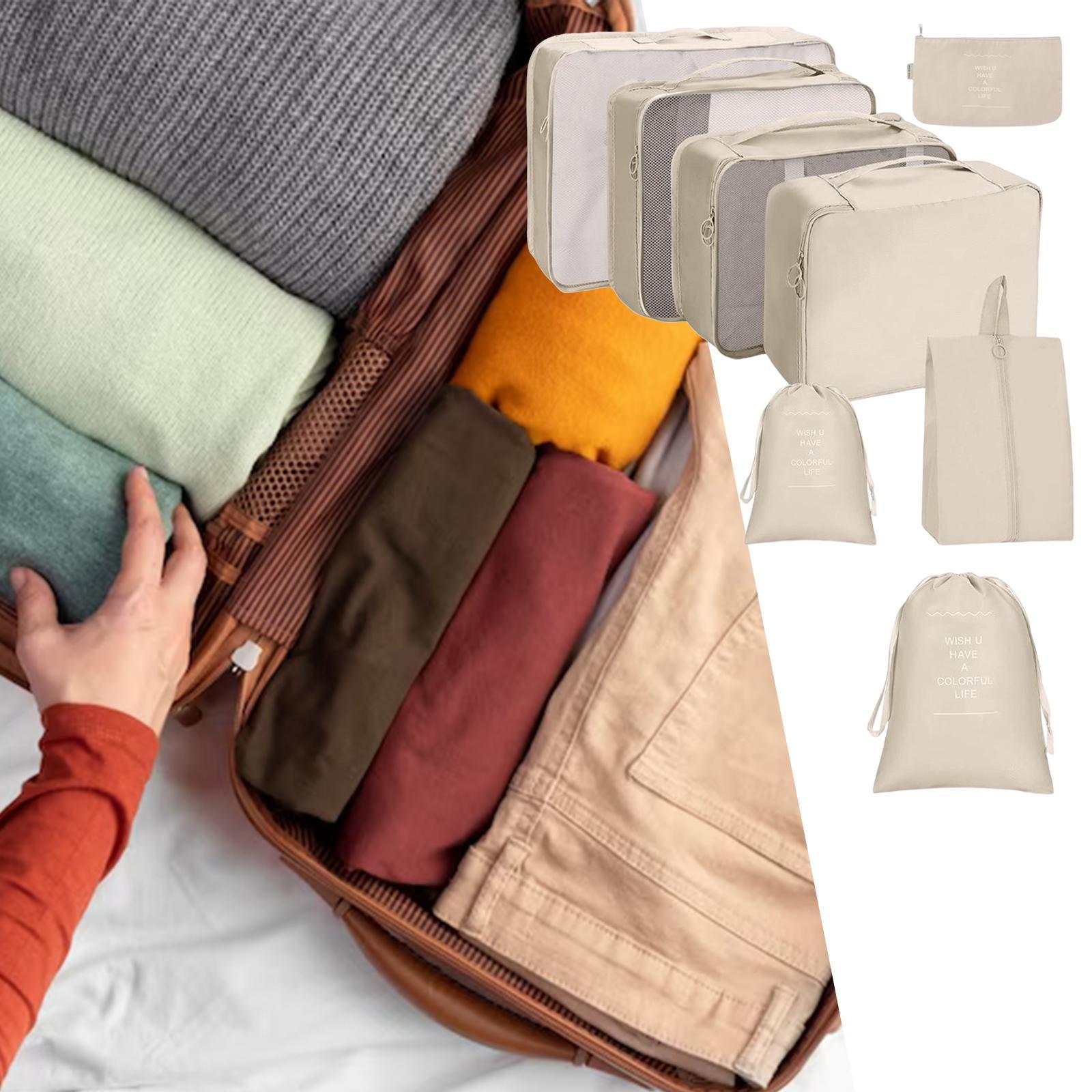 8x Lightweight Packing Cubes for Suitcases Suitcase Clothes Storage Bags