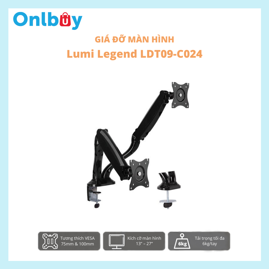 Giá Đỡ 2 Màn Hình Lumi Legend LDT09-C024