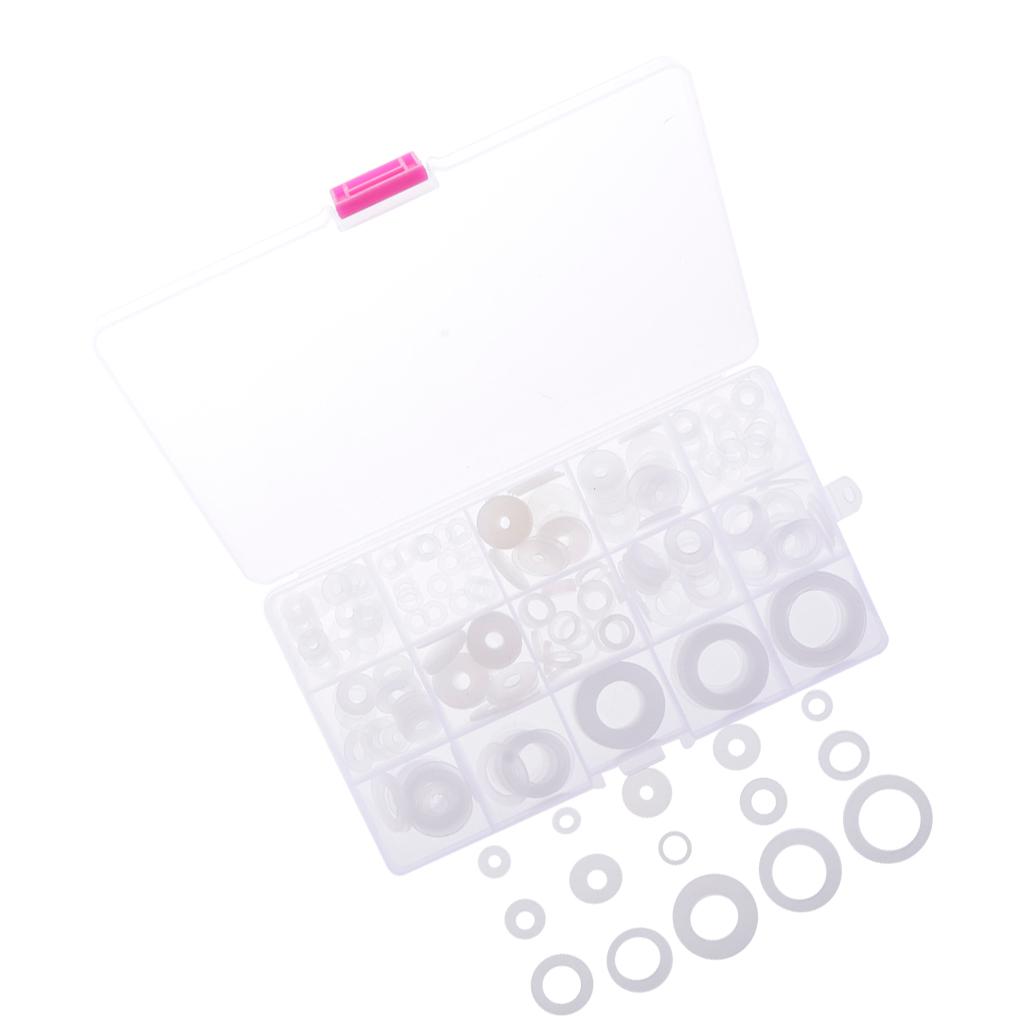 250 Chiếc Nylon Trắng O Vòng Máy Giặt Hải Cẩu Vòng Đệm Assortment Bộ Cho Xe Thuyền