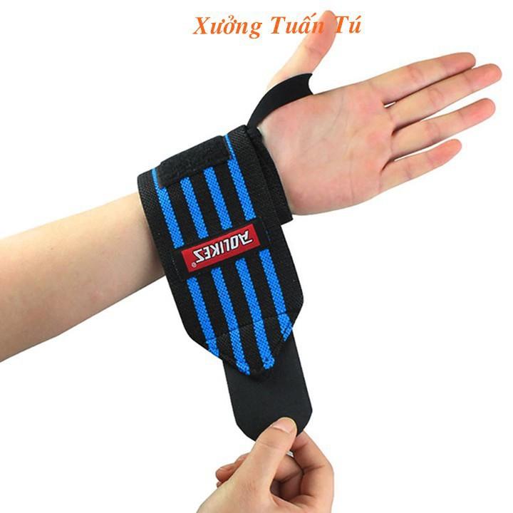 Băng quấn cổ tay tập Gym, Băng cổ tay Aolikes 1539 bản 4 bản to sọc dài magic
