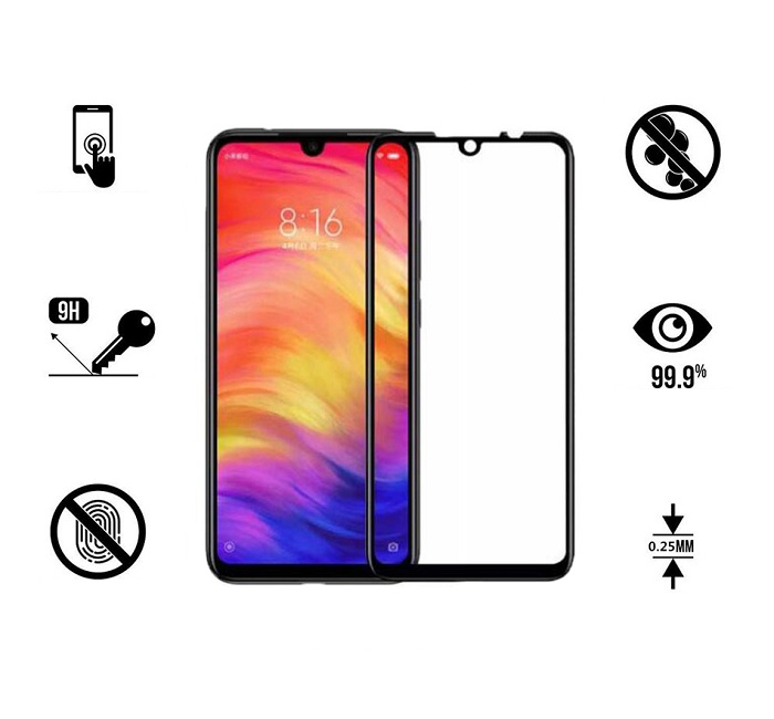 Tấm dán kính cường lực full 5D dành cho Xiaomi Redmi 7 tràn màn hình