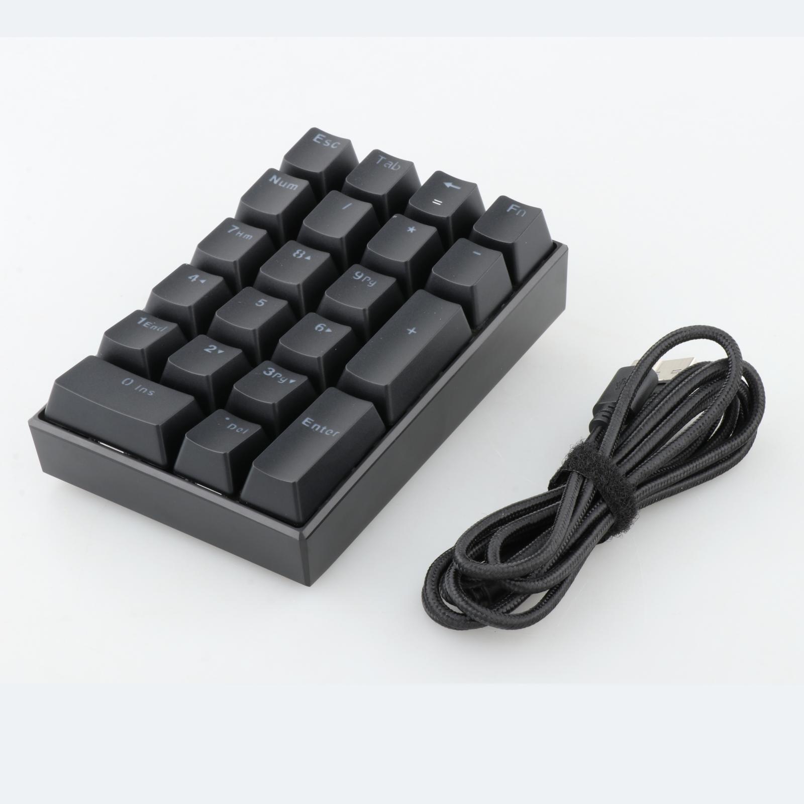 K23 Mini LED Backlit Numeric Keypad USB- Home Use 21-Key Blue