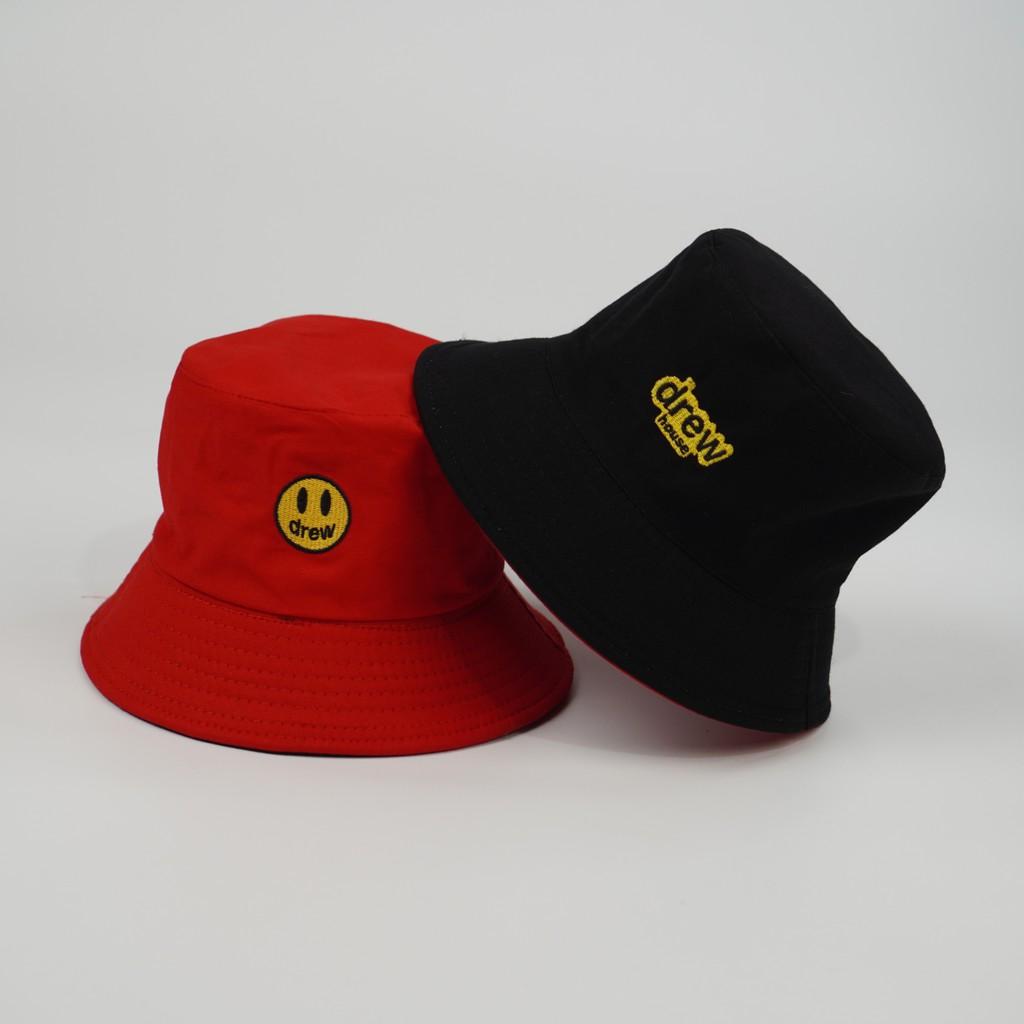 Mũ bucket 2 mặt ️ Nón tai bèo vành tròn thêu hình DREW thời trang form unisex nam nữ N35