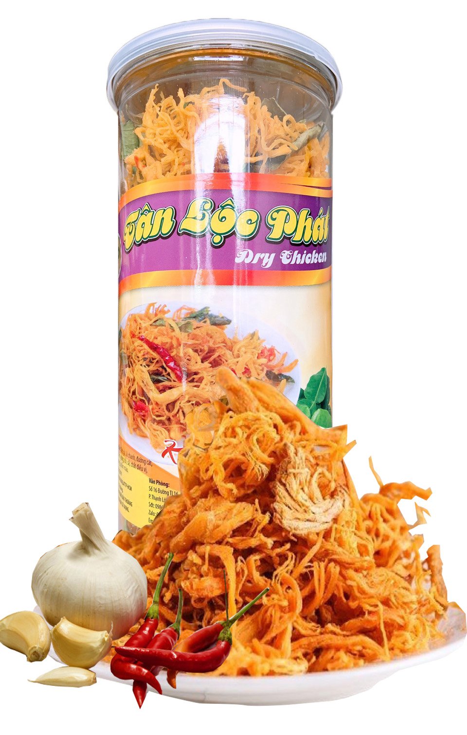 HỘP 300G KHÔ GÀ BƠ TỎI CHẤT LƯỢNG TÂN LỘC PHÁT