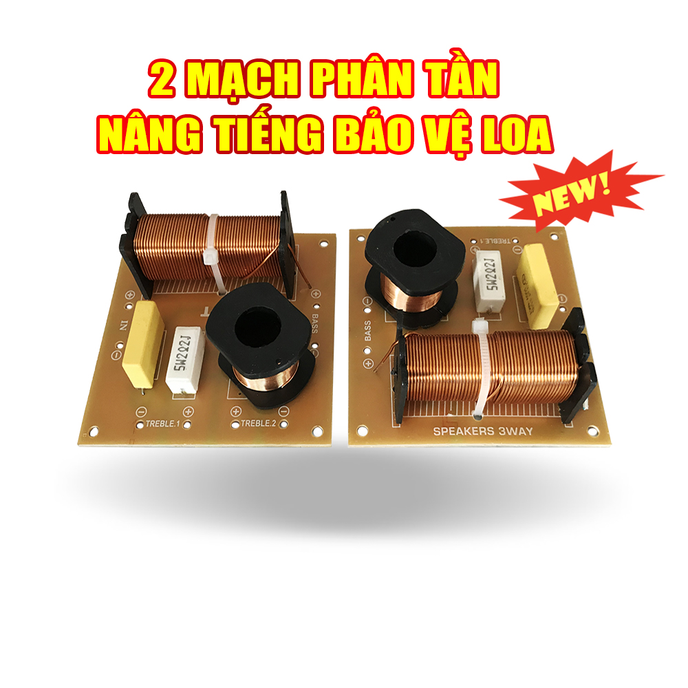 Bộ 2 Mạch phân tần 3 loa bass trung treble bảo vệ loa dùng cho loa Karaoke