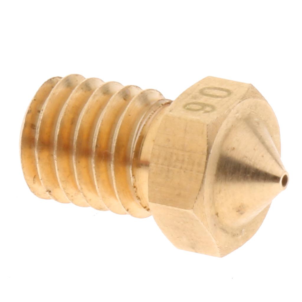 4Pcs 0.6mm 3D Printer Extruder Nozzle Printhead Brass Copper For 1.75mm Filament