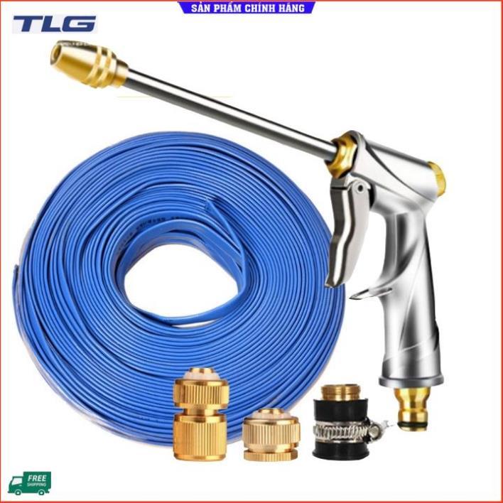 Rửa xe tưới cây Bộ dây và vòi xịt tăng áp lực nước 300% loại 30m cút đồng,nối đồng 206701-2