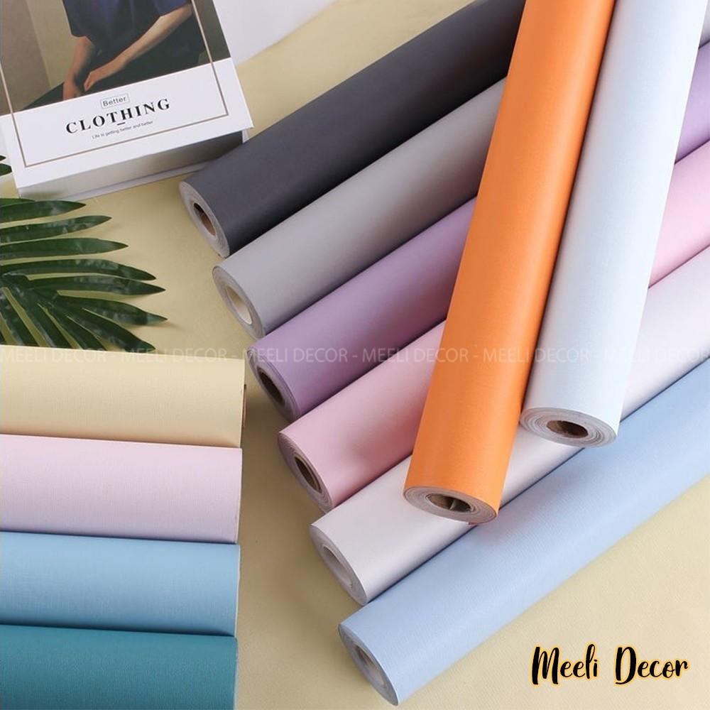 Giấy dán tường trơn màu pastel decal dán tường phòng ngủ, khổ rộng 45cm, ME15