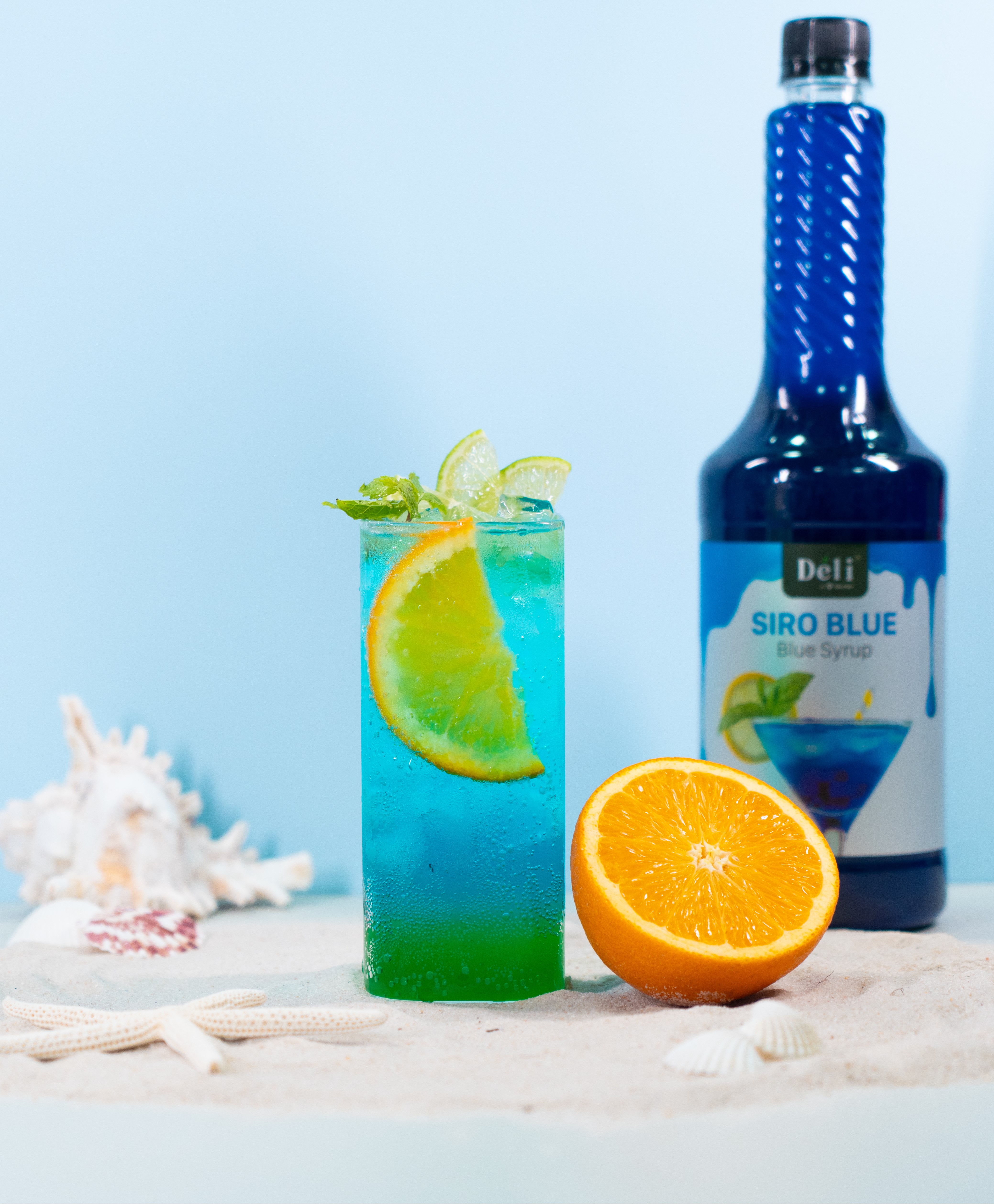 Siro Déli Vị Blue - Chai 1L, Hàng Chính Hãng, Dùng Pha Chế Trà Trái Cây, Đá Bào