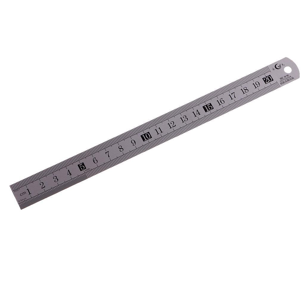 2 x Durable Stainless Steel Straight Ruler for Carpenter,Engineering,Teacher