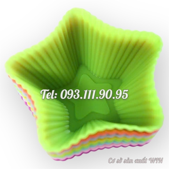 Bộ 10 khuôn silicon 3 lớp làm bánh, rau câu, bánh bông lan, bánh da lợn hình ngôi sao 5 cánh – Mã số 1155