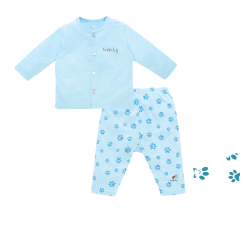 Bộ quần áo sơ sinh peptit Lullaby NH667P, bộ cài giữa mềm mịn, thoáng khí, thấm hút mồ hôi tốt