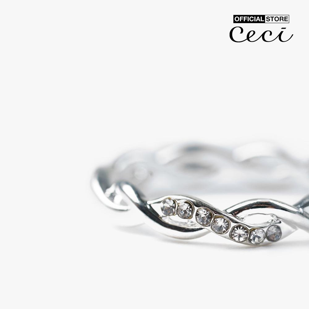 CECI - Nhẫn nữ xoắn vòng đính đá thời trang CC2-01000201