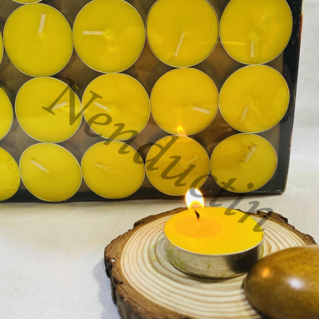 Hộp nến bơ 100 viên Tealight cao cấp không khói không mùi an toàn cho người sử dụng