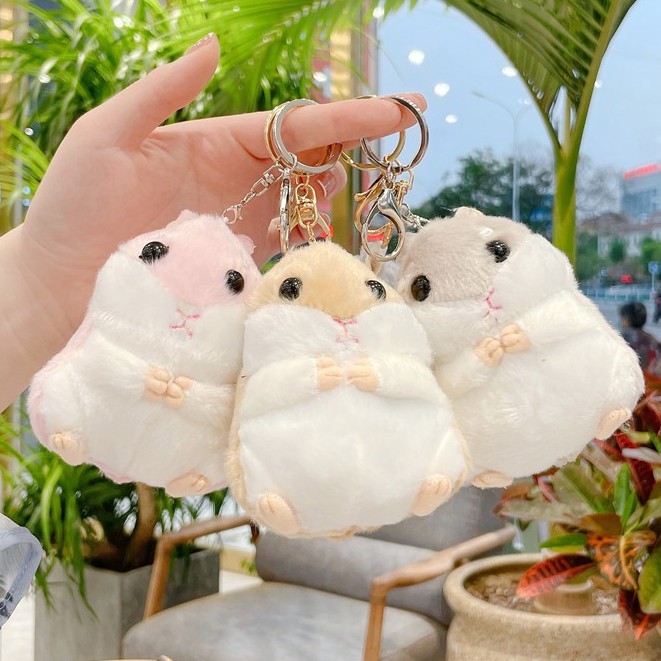 Móc khóa gấu bông Chuột Hamster treo balo, túi xách, điện thoại