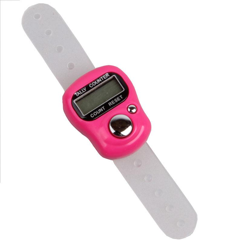 Bộ đếm ngón tay kỹ thuật số 2 gói có đèn LED Bộ đếm bấm tay bằng tay Bộ đếm hàng đan Bộ đếm điện tử 5 chữ số có thể đặt lại, Xanh dương và Hồng