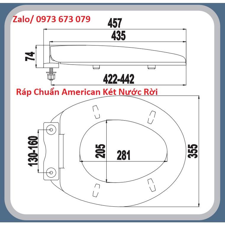 Nắp Bàn Cầu American Két Rời, Nắp Bàn Cầu Ráp Chuẩn Bàn Cầu Amerian, Két Nước Rời