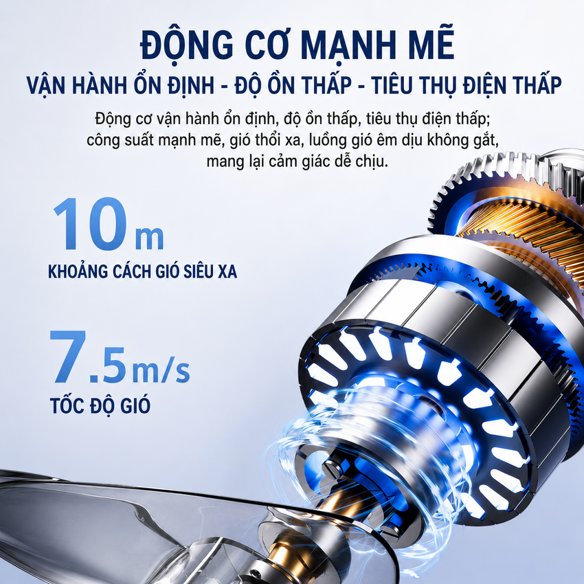 Quạt tuần hoàn không khí 8 cấp độ gió động cơ biến tần DC thương hiệu Hà Lan Philips ACR2246CFD Serial 2000 - Hàng chính hãng