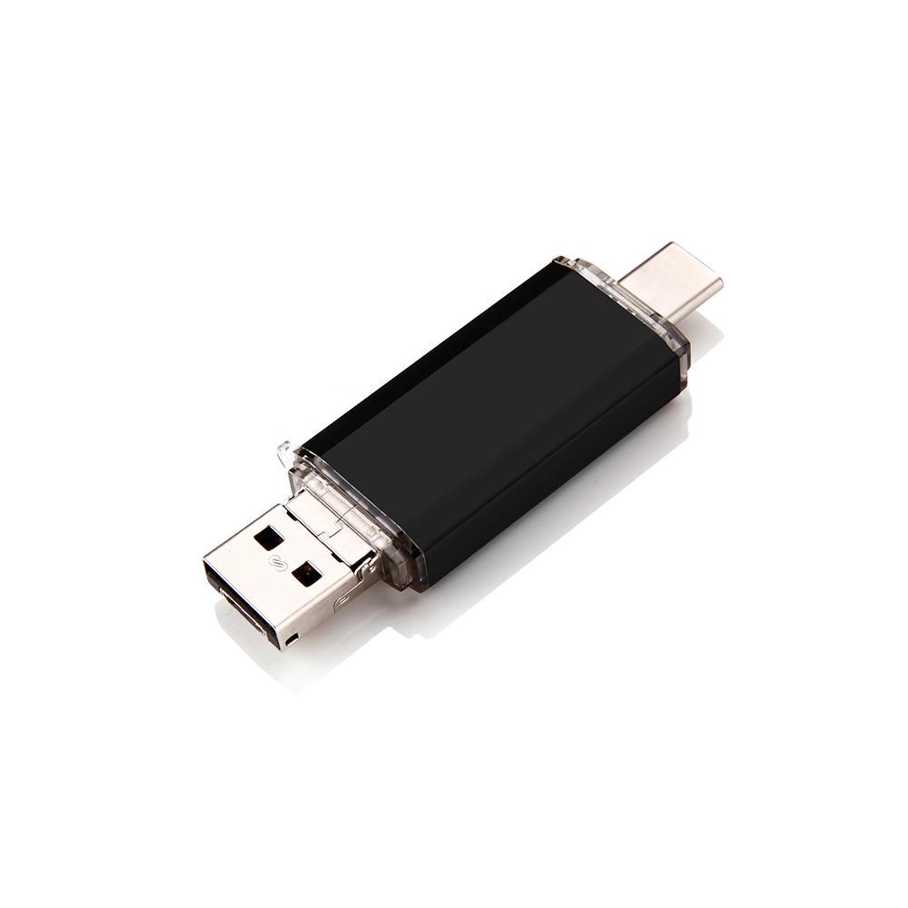 Type-C 3.1 High-Speed Micro USB Flash Drive U Disk Memory Stick 16G Black