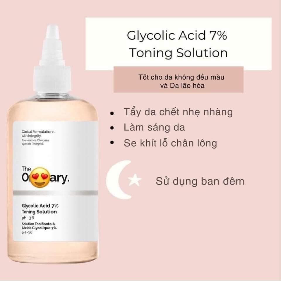 Nước hoa hồng tẩy da chết AHA The Ordinary Glycolic Acid 7% Toning Solution - 240ml