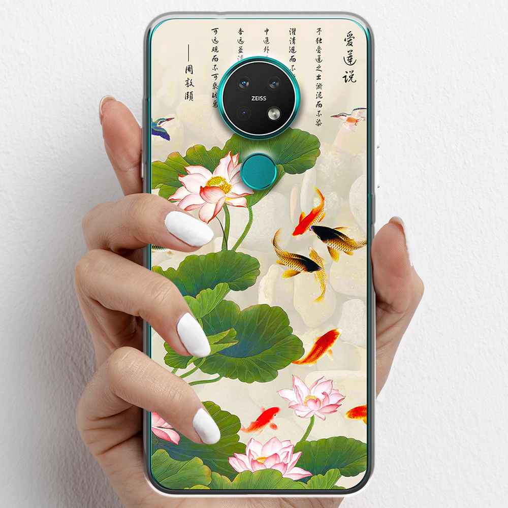 Ốp lưng cho Nokia 7.2 nhựa TPU mẫu Hoa sen cá