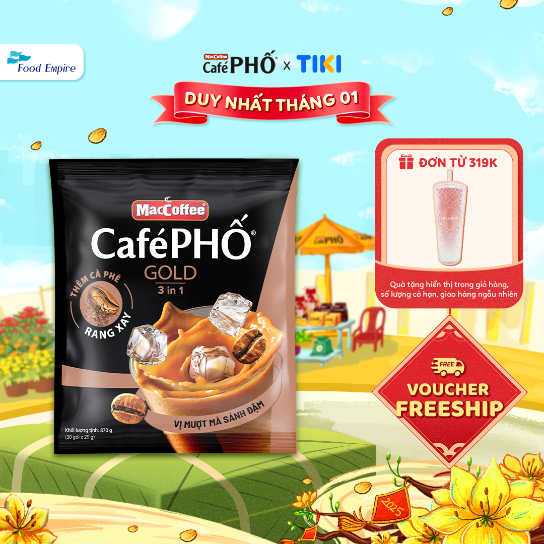 Túi Cà phê Phố Sữa Đá Gold - MacCoffee (bịch 30 gói x 29g)