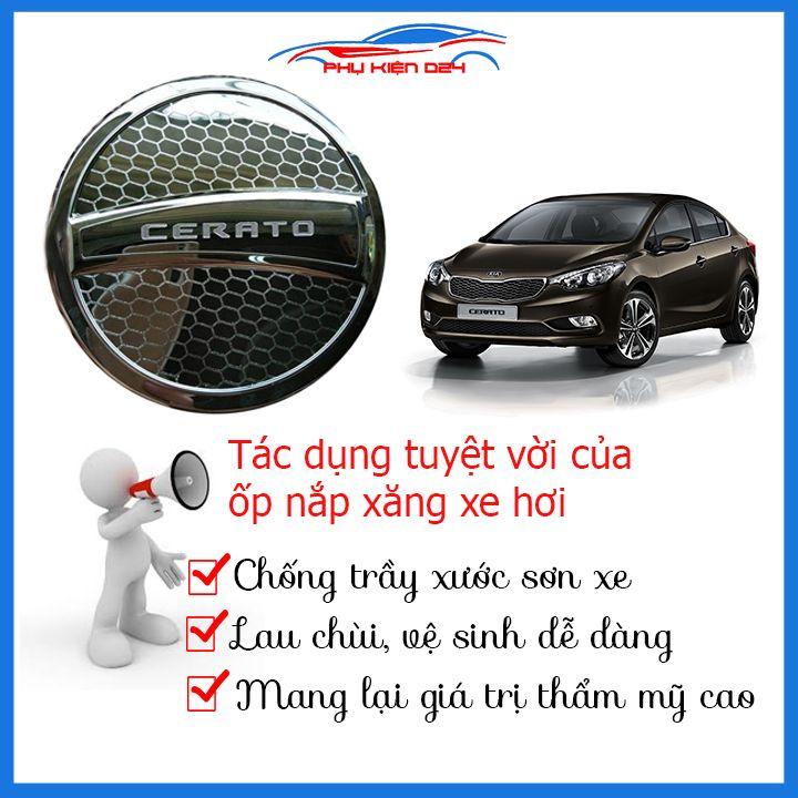 Ốp nắp bình xăng Cerato 2016-2017-2018 mạ crom chống trầy trang trí ô tô