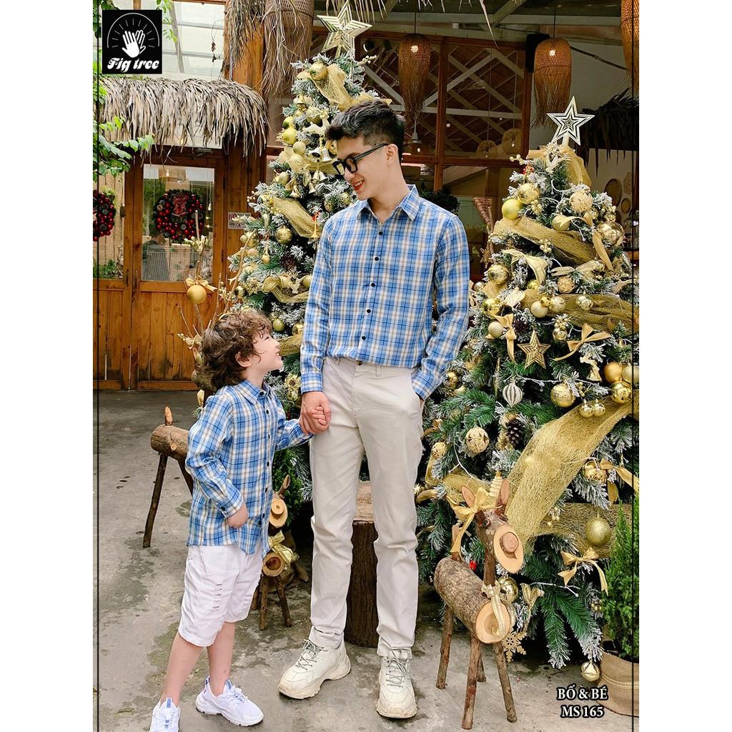 Sơ mi gia đình CARO XANH FIGTREE  CỰC HOT