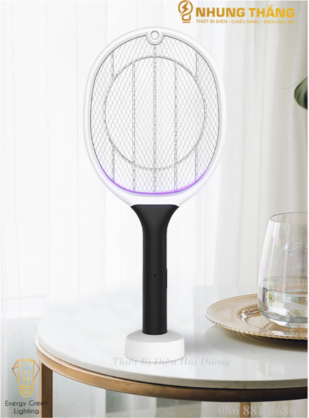 Vợt Bắt Muỗi Kiêm Đèn Thu Hút Muỗi , Diệt Muỗi Nhanh Gọn - An Toàn Và Hiệu Quả - 3 Lớp Lưới An Toàn
