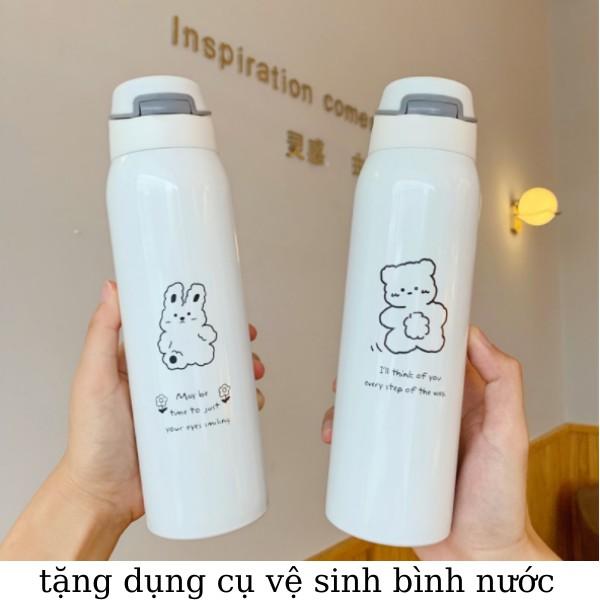 Bình giữ nhiệt HÌNH GẪU dung tích 500ml có ông hút có dây