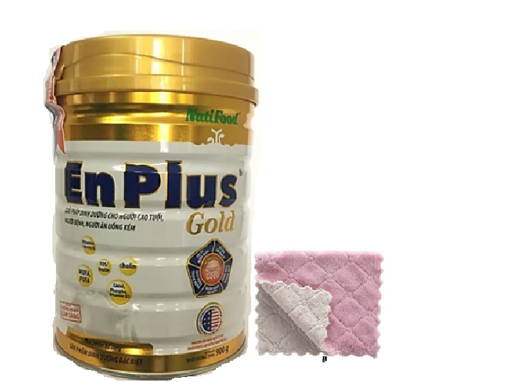 Combo 04 hộp Sữa bột  Enplus Gold 900 Gr của hãng nutifood : sữa bổ sung dinh dưỡng hàng ngày cho người trưởng thành, đặc biệt cho người bệnh, người vừa ốm dậy cần bồi bổ sức khỏe-Tặng ngay combo 02 khăn đa năng