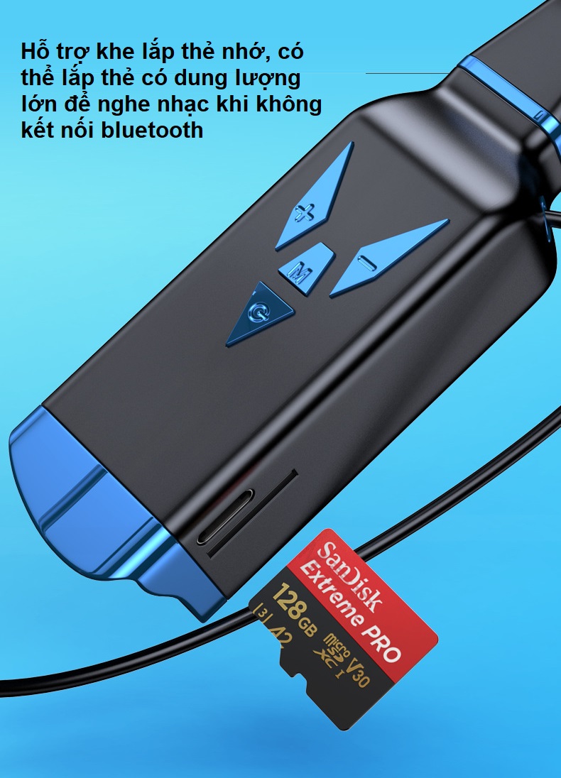 Tai Nghe Bluetooth 5.3 Thể Thao Quàng Cổ  , Âm Thanh Nổi  Hifi Stereo , Pin Khủng 3000mAh  Sử Dụng Liên Tục Lên Đến 100 Giờ