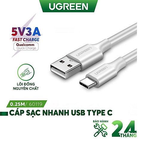 Cáp USB 2.0 sang USB TypeC UGREEN 60122 ,60120, 60119, 60123 US287 Hàng Chính Hãng