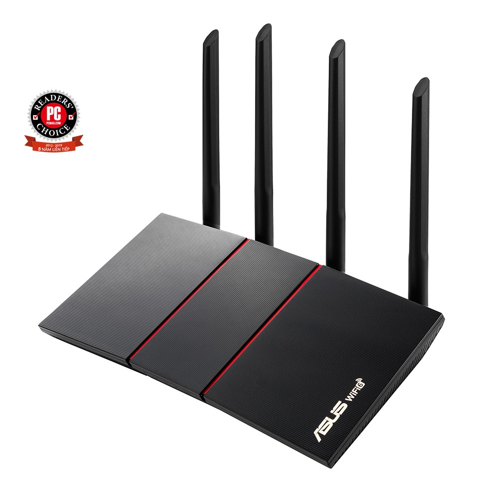 Router Wifi Asus RT-AX55 Chuẩn AX1800 Dual Band WiFi 6 - Hàng Chính Hãng