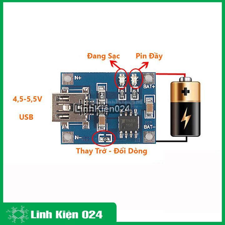 MODULE Sạc Pin TP4056 1A Micro Type-C - IC Bảo Vệ Quá Dòng - Quá Áp